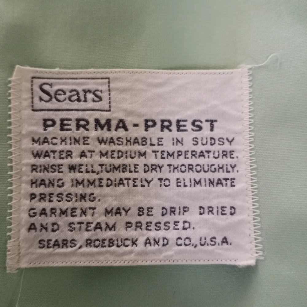 Vintage Sears Pastel Green Double Breasted Trench Coat Zip Out Furry Lining M L - Picture 7 of 9